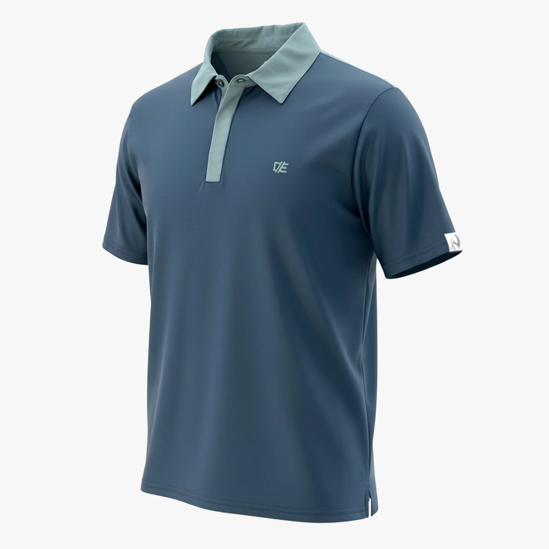 Game Day Performance Pique Polo - Water Trap Blue – Double Edge Golf