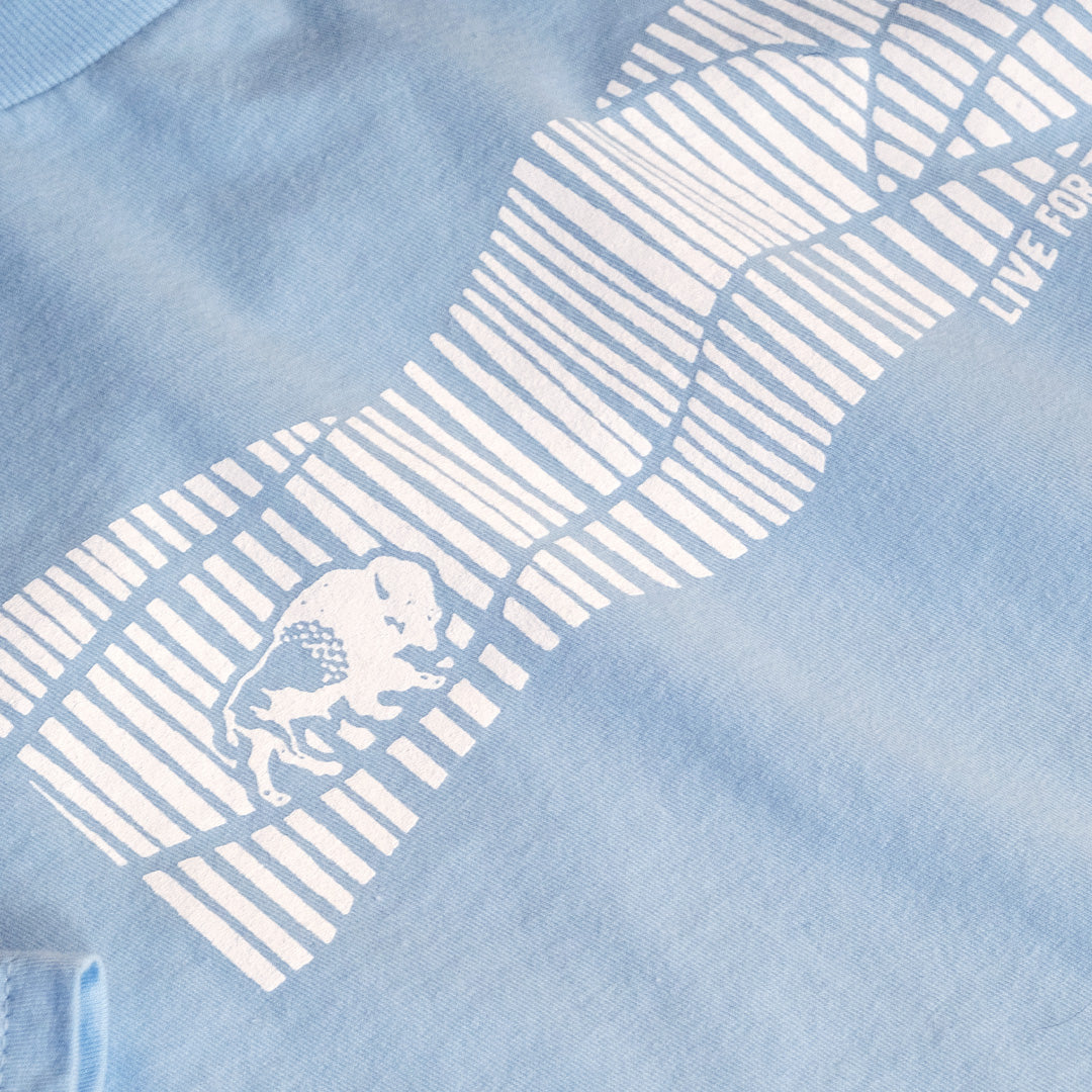 ROAM YOUTH Tee  // SKY BLUE & WHITE