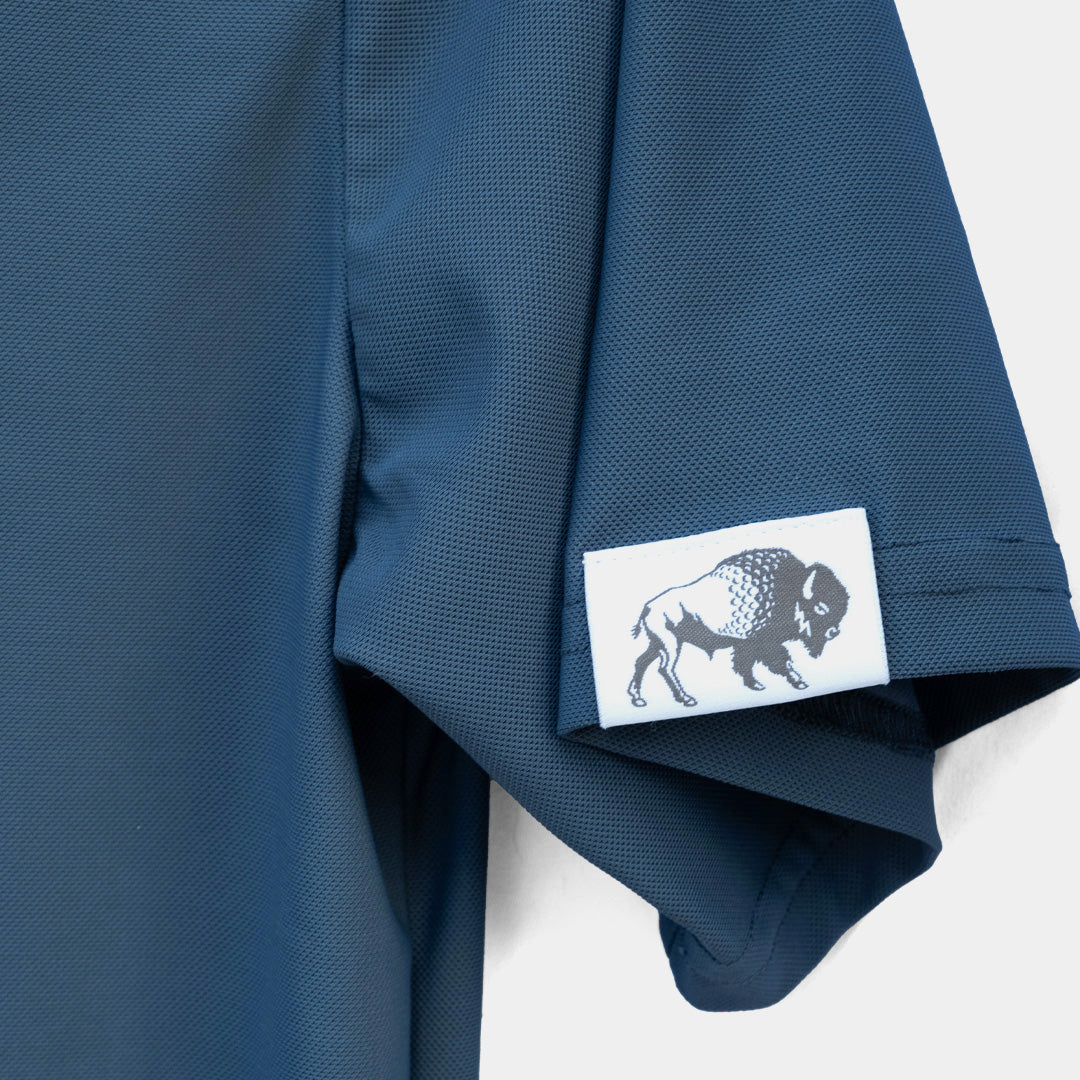 Game Day Performance Pique Polo - Water Trap Blue